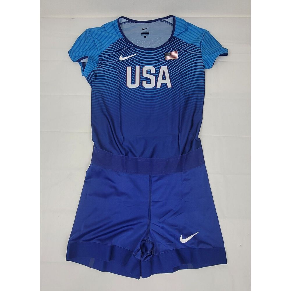 Nike USA Official Rio Elite Speed Suite Womens‎ XL. Track Short Sleeve Unitard